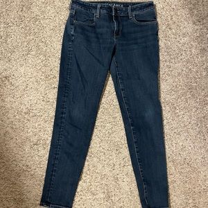 American Eagle Super Stretch Skinny Jeans Size 10 Regular Dark Blue